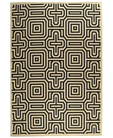 Safavieh Courtyard CY2962 Sand and Black 5'3" x 5'3" Sisal Weave Round Outdoor Area Rug