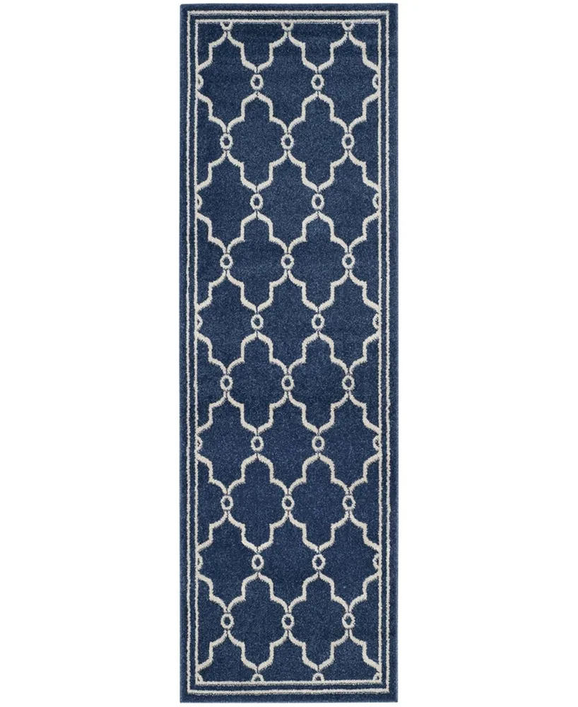 Safavieh Amherst AMT414 Navy and Beige 2'3" x 9' Runner Area Rug