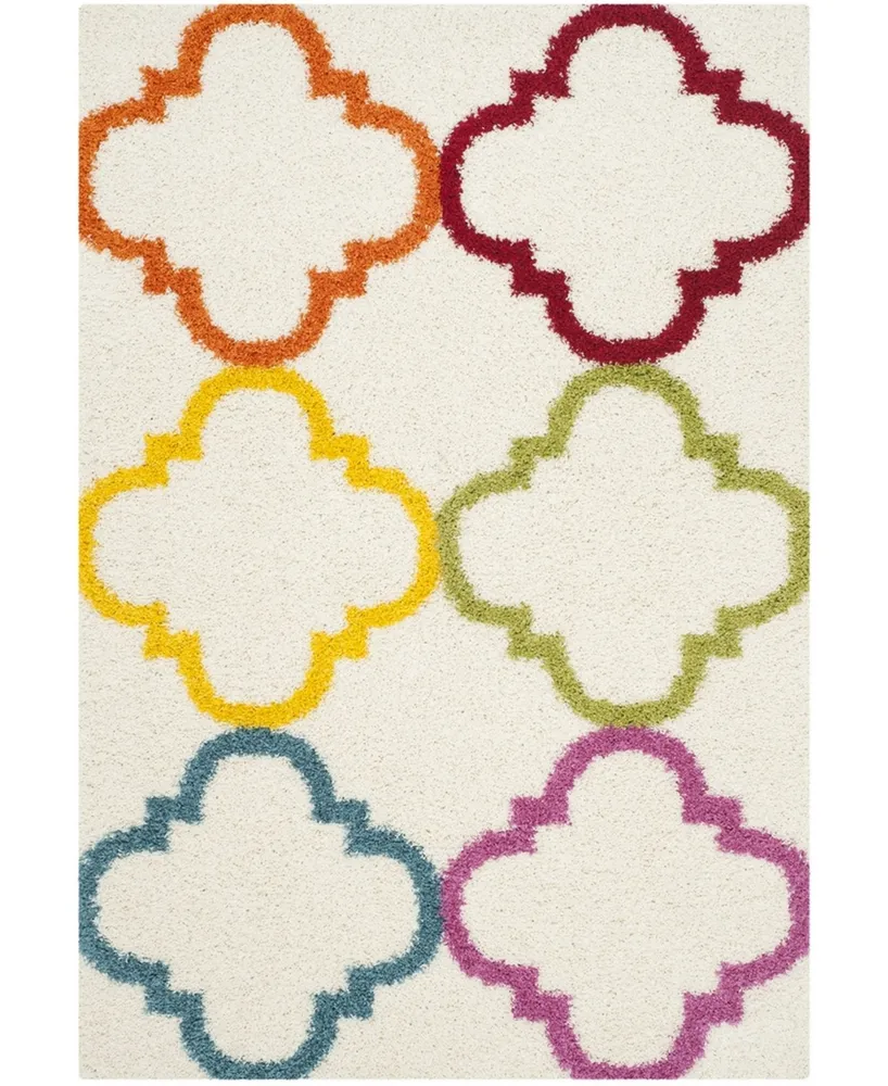 Safavieh Shag Kids SGK563 Ivory and Multi 5'3" x 7'6" Area Rug