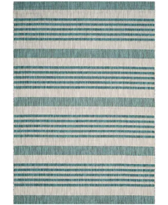 Safavieh Courtyard CY8062 Gray and Blue 6'7" x 9'6" Outdoor Area Rug