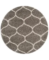 Safavieh Hudson SGH280 Gray and Ivory 5' x 5' Round Area Rug