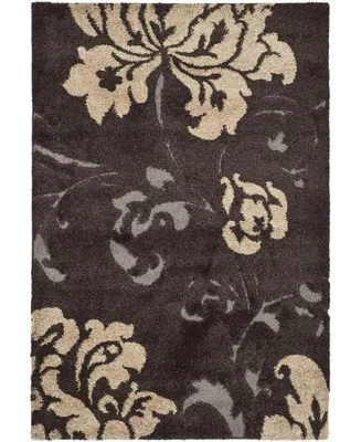 Safavieh Florida Shag SG458 Dark Brown and Smoke 6' x 9' Area Rug