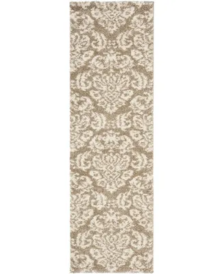 Safavieh Florida Shag SG460 Beige and Cream 2'3" x 8' Runner Area Rug