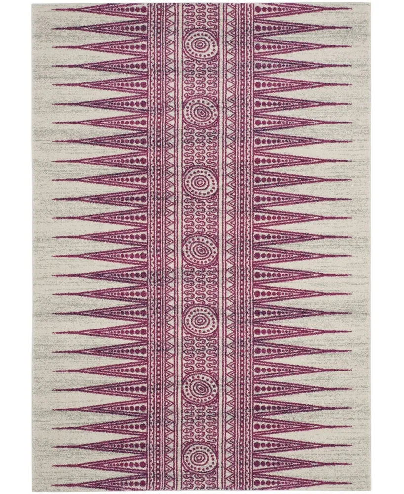 Safavieh Evoke EVK226 Ivory and Fuchsia 4' x 6' Area Rug