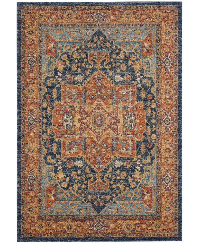 Safavieh Evoke EVK275 Blue and Orange 4' x 6' Area Rug