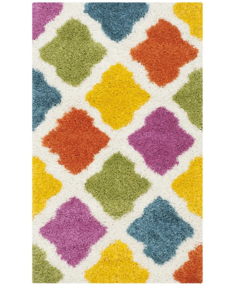 Safavieh Shag Kids SGK562 Ivory and Multi 2'3" x 5' Area Rug