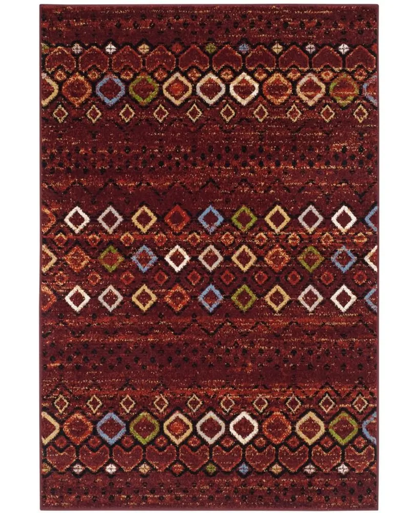 Safavieh Amsterdam AMS108 Terracotta and Multi 6'7" x 9'2" Outdoor Area Rug