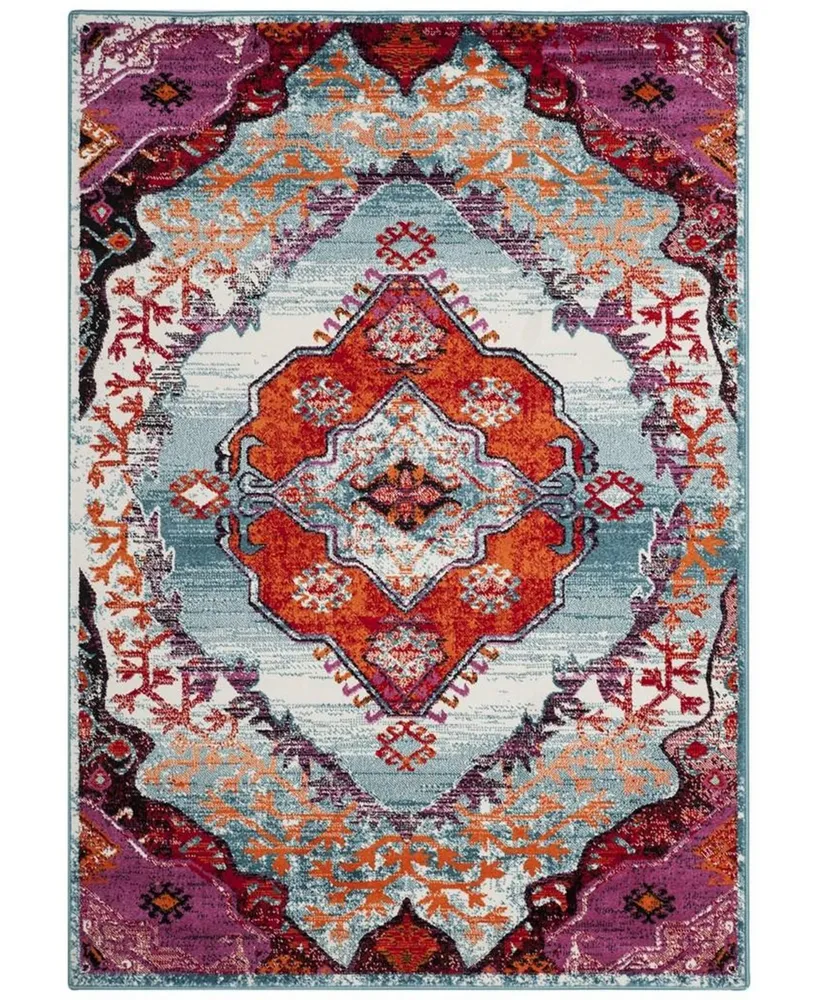 Safavieh Cherokee CHR912 Light Blue and Fuchsia 4' x 6' Area Rug