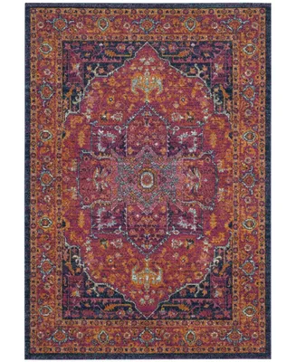 Safavieh Evoke Fuchsia and Orange 6'7" x 6'7" Round Area Rug