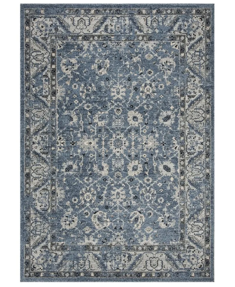 Safavieh Charleston CHL413 Navy and Light Gray 6'7" x 6'7" Square Area Rug