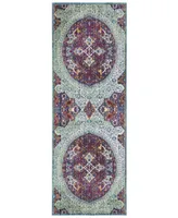 Safavieh Sutton SUT401 Purple and Turquoise 3' x 12' Area Rug