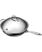 Cooks Standard Wok Multi-Ply Clad Stir Fry Pan, 13" with High Dome lid, Silver