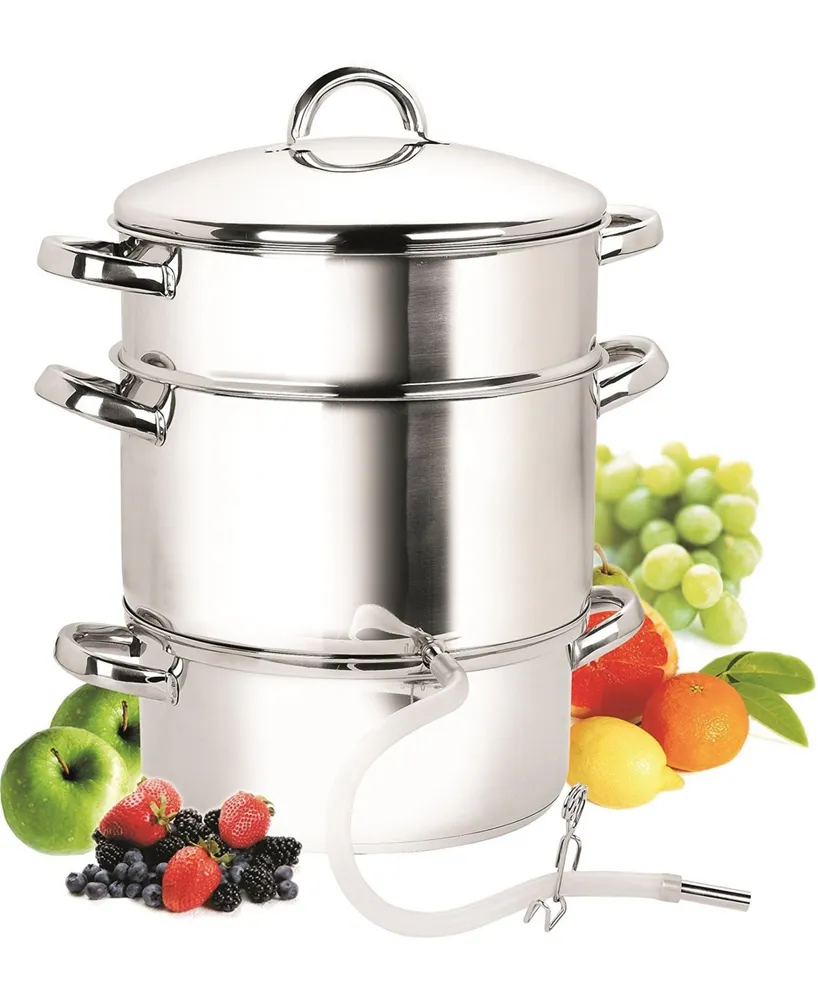 Cook N Home 11-Quart Stainless Steel Basics Canning Juice Steamer Extractor With lid, and hose with clamp