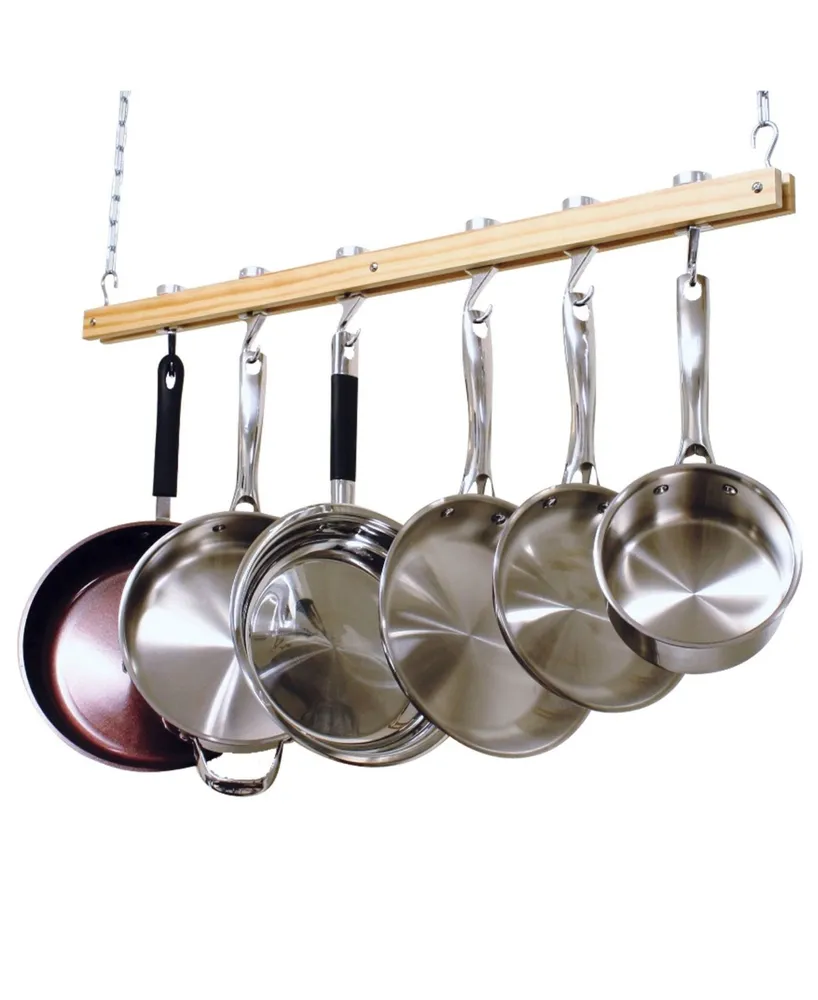 Cooks Standard , Single Bar, 36-Inch Ceiling Mounted Wooden Pot Rack