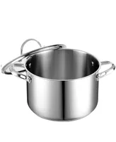 Cooks Standard 6-Quart Classic Stainless Steel Dutch Oven Casserole with Glass Lid