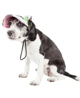 Pet Life 'Botanic Bark' Floral Uv Protectant Adjustable Fashion Dog Hat Cap