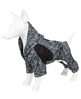 Pet Life Active 'Downward Dog' Performance Two Toned Full Body Warm Up Hoodie