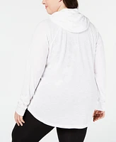 Calvin Klein Performance Ruched-Sleeve Zip Hoodie, Xs-3X