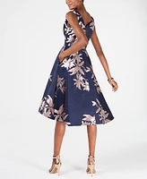 Adrianna Papell Jacquard Fit & Flare Dress