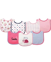 Luvable Friends Drooler Bibs with Waterproof Back, 7-Pack, One Size