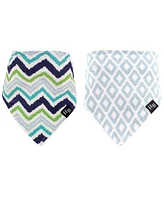 Hudson Baby Infant Boy Cotton Bandana Bibs 2pk, Chevron, One Size