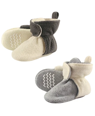 Hudson Baby Girls Cozy Fleece Booties, Elephant Zebra, 0-6 Months
