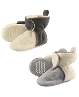 Hudson Baby Girls Cozy Fleece Booties, Elephant Zebra, 0-6 Months