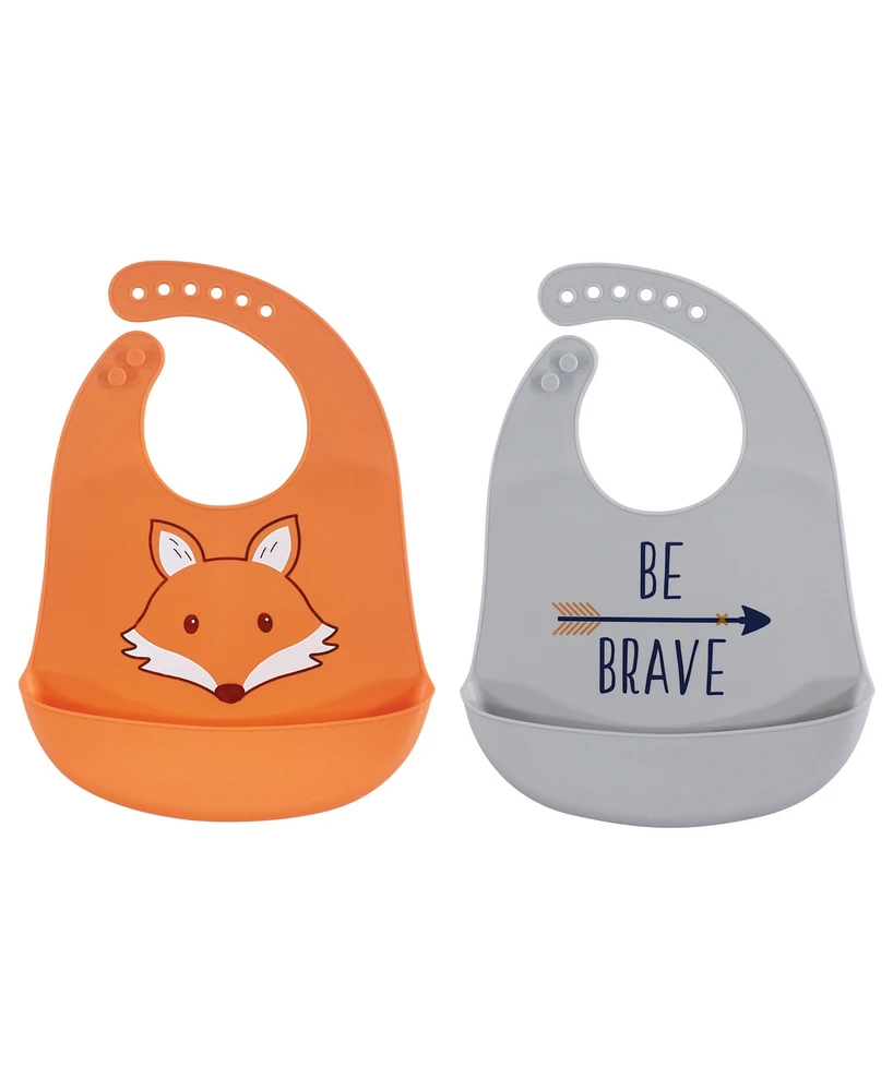 Hudson Baby Silicone Bibs, 2-Pack, One