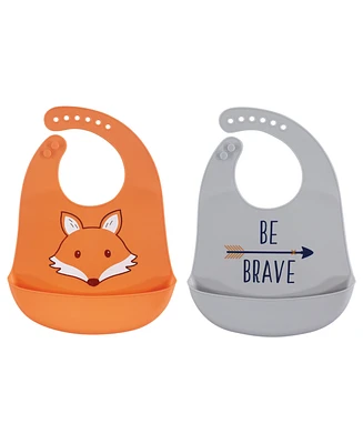 Hudson Baby Silicone Bibs, 2-Pack, One