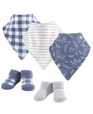 Yoga Sprout Bandana Bibs and Socks, 5-Piece Set, 0-9 Months