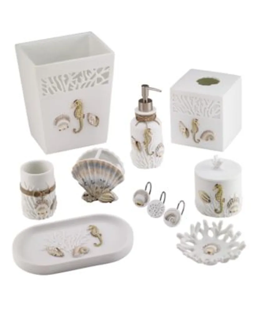 Avanti Destin White Coral Shells Resin Bath Accessories