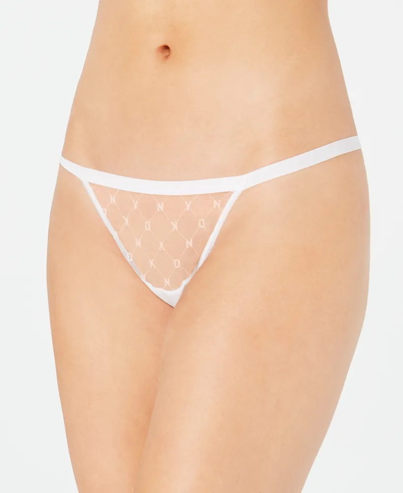 Dkny Monogram Mesh Thong Underwear DK5029