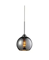 Cassandra 1 Light Pendant in Polished Chrome and Chrome Glass