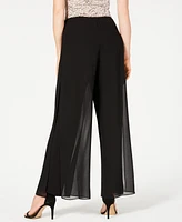 Alex Evenings Petite Straight-Leg Overlay Pants