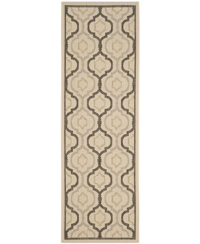 Safavieh Courtyard CY7938 Beige and Black 2'4" x 12' Runner Outdoor Area Rug