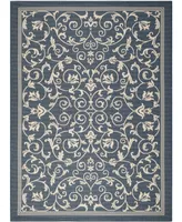 Safavieh Courtyard CY2098 Navy and Beige 4' x 5'7" Sisal Weave Outdoor Area Rug