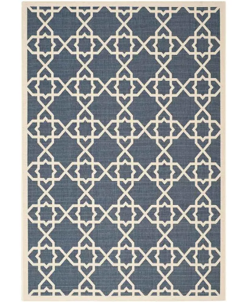 Safavieh Courtyard CY6032 Navy and Beige 4' x 5'7" Sisal Weave Outdoor Area Rug