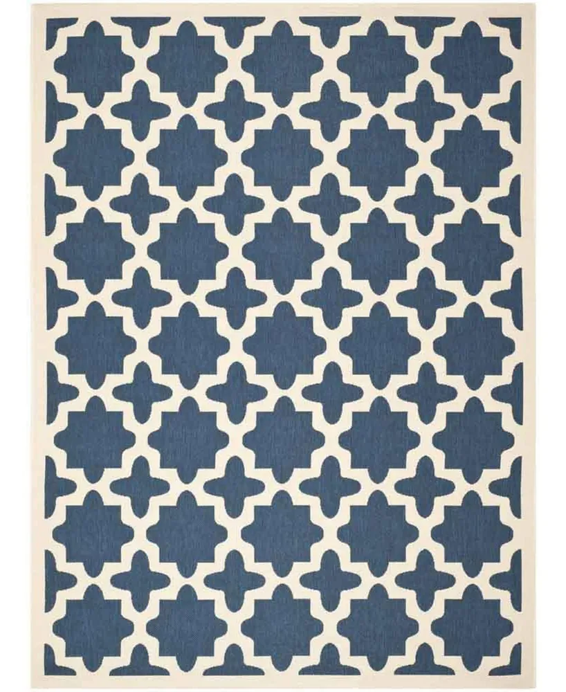 Safavieh Courtyard CY6913 Navy and Beige 9' x 12' Sisal Weave Outdoor Area Rug