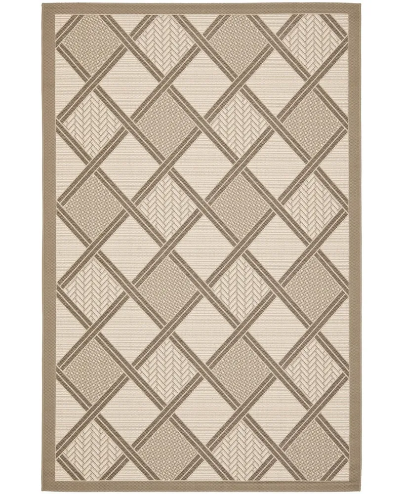 Safavieh Courtyard CY7570 Beige and Dark Beige 5'3" x 7'7" Sisal Weave Outdoor Area Rug