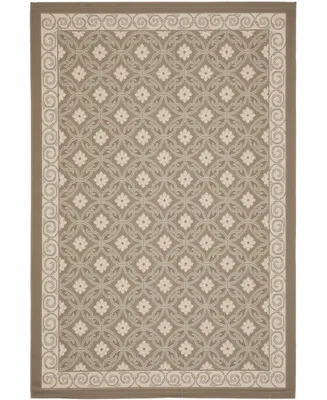 Safavieh Courtyard CY7810 Dark Beige and Beige 6'7" x 9'6" Outdoor Area Rug