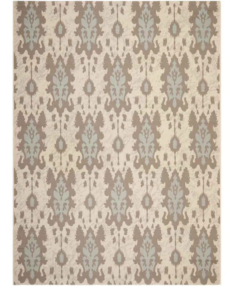 Safavieh Courtyard CY7276 Beige Dark Beige and Aqua Weft 8' x 11' Sisal Weave Outdoor Area Rug