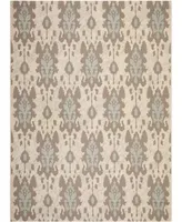 Safavieh Courtyard CY7276 Beige Dark Beige and Aqua Weft 8' x 11' Sisal Weave Outdoor Area Rug