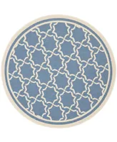 Safavieh Courtyard CY6916 Blue and Beige 5'3" x 5'3" Sisal Weave Round Outdoor Area Rug