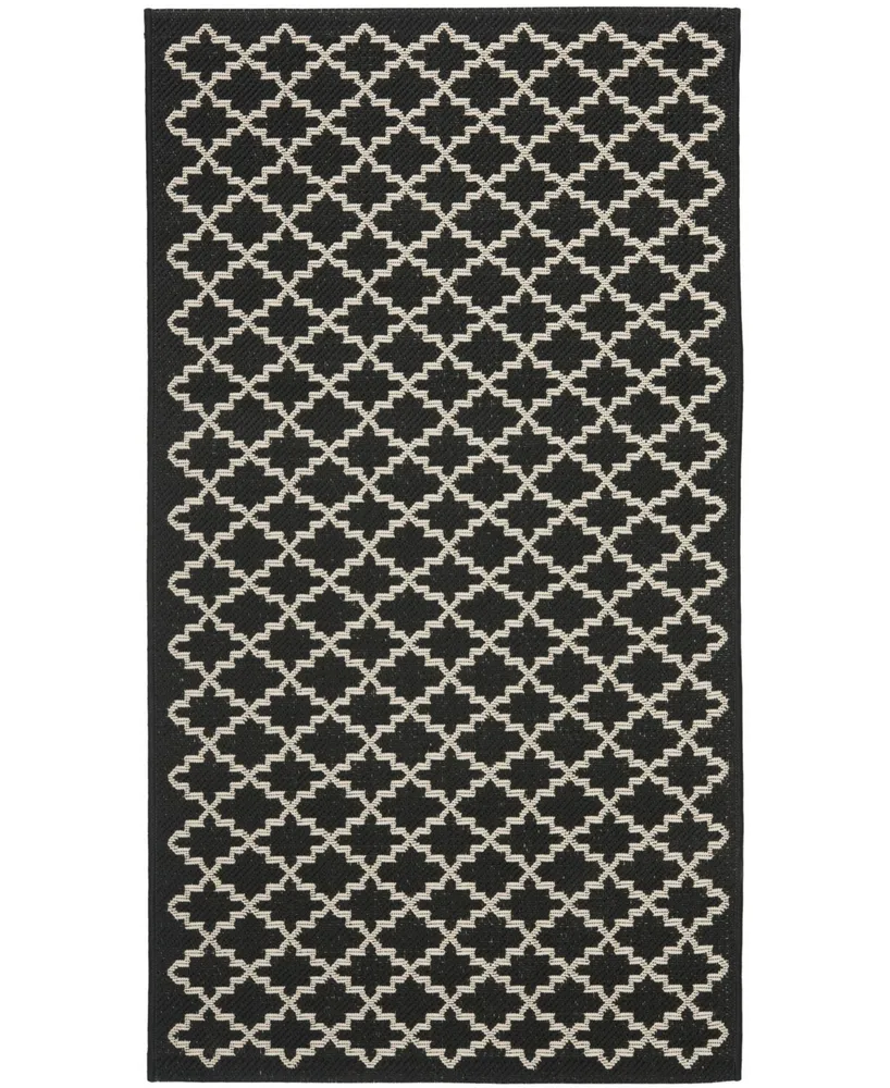 Safavieh Courtyard CY6919 Black and Beige 2'7" x 5' Outdoor Area Rug