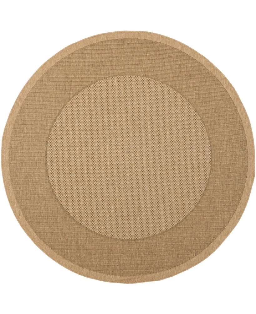 Safavieh Courtyard CY7987 Natural and Gold 5'3" x 5'3" Round Outdoor Area Rug