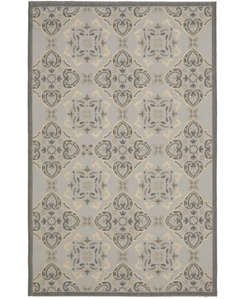 Safavieh Courtyard CY7978 Light Gray and Anthracite 4' x 5'7" Sisal Weave Outdoor Area Rug