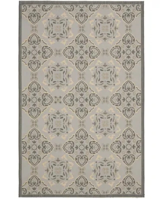 Safavieh Courtyard CY7978 Light Gray and Anthracite 4' x 5'7" Sisal Weave Outdoor Area Rug