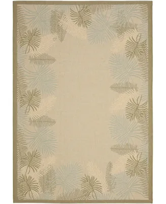 Safavieh Courtyard CY7945 Cream and Green 4' x 5'7" Sisal Weave Outdoor Area Rug