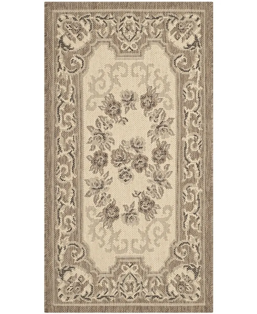 Safavieh Courtyard CY7208 Creme and Brown 2'7" x 5' Sisal Weave Outdoor Area Rug