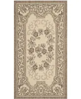 Safavieh Courtyard CY7208 Creme and Brown 2'7" x 5' Sisal Weave Outdoor Area Rug